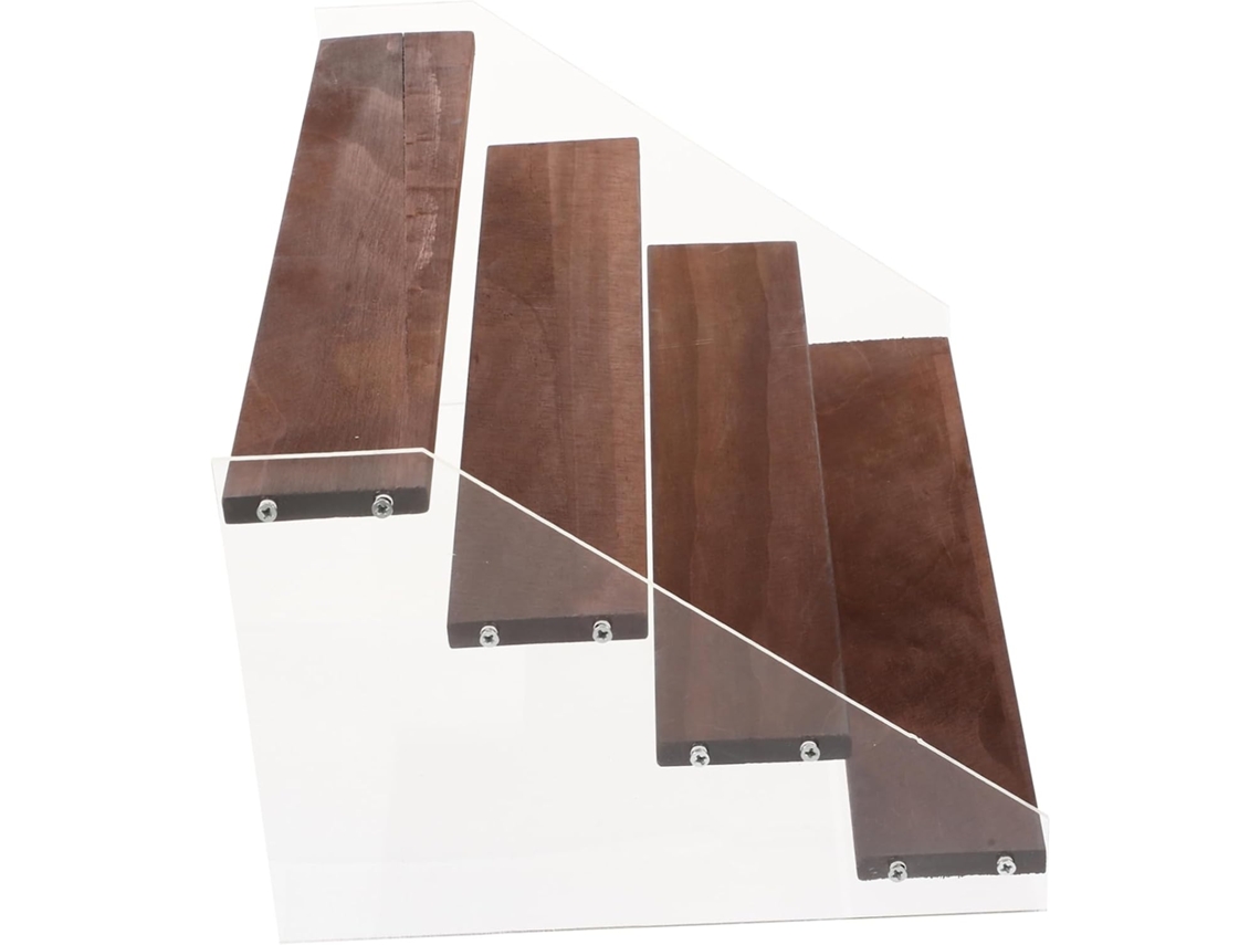Imikeya Suporte Robusto de 4 Níveis para Exibição Estatuetas em Madeira e Acrílico, Decoração Casa. 20,00 X 21