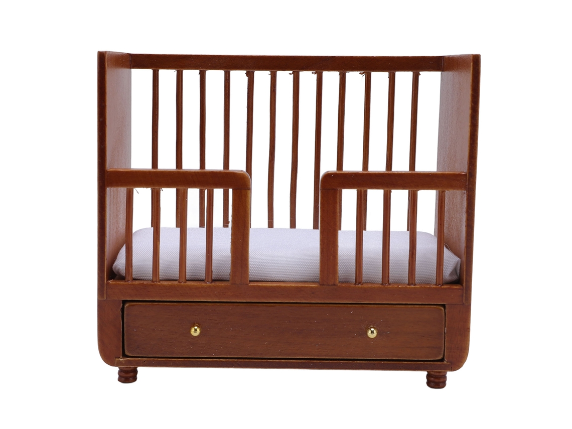 Mali cama de Casinha de Bonecas em Madeira de Bétula Miniatura Escala 1/12 Decorativa