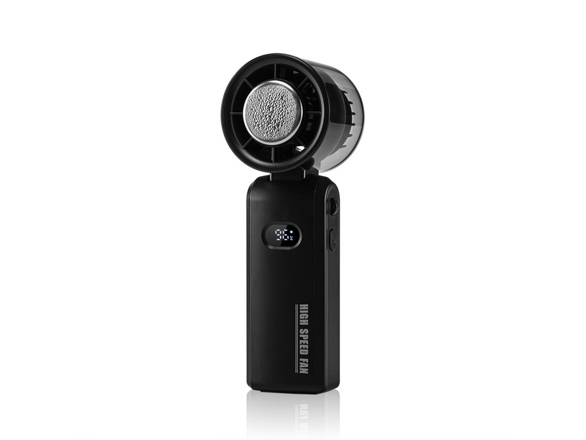 Mini Ventoinha Turbo De Mão, 100 Velocidades, Bateria 3600mah, Fluxo 360°, Preto