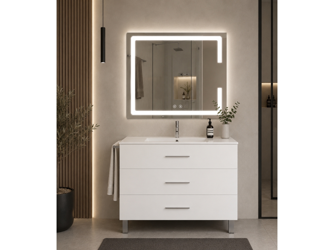 Móvel De Casa De Banho Com Lavatório Origenbath Ribera Sem Espelho 60x45 Cm Branco