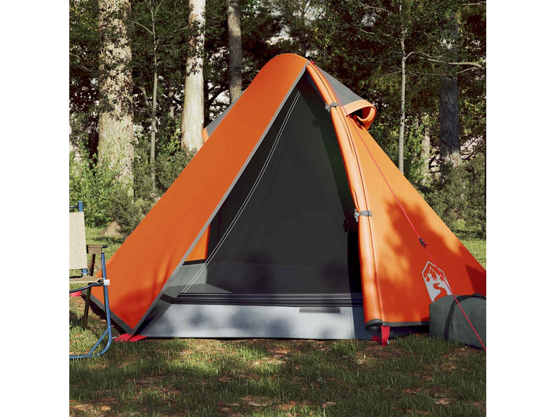 Vidaxl Tenda De Campismo Cúpula P/ 2 Pessoas Impermeável Cinza/laranja