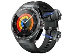 (preto) Smartwatch 2 Em 1 Com Tela Redonda De 1,53 Polegadas, Fone De Ouvido Bluetooth E Pulseira De Silicone