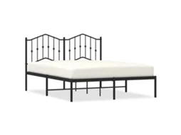 Estrutura de cama com cabeceira VIDAXL metal preto (135x190 cm)