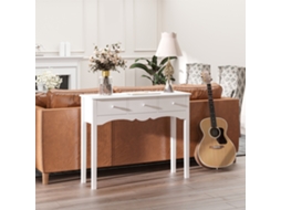 Mesa De Entrada Moderna Em Mdf Com 3 Gavetas, 100x32x85 Cm, Branca
