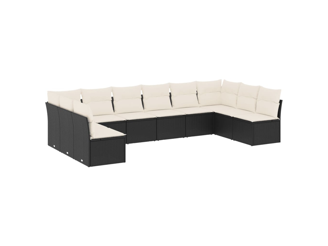 Garden Sofa Set, Garden Sofa Sets Vidaxl Preto Rattan / Vime (n/a)
