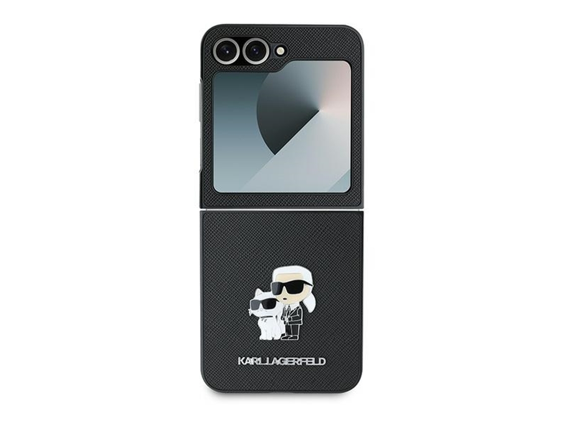 Capa para Samsung Galaxy Z Flip 6 KARL LAGERFELD Pele Sintética Preto