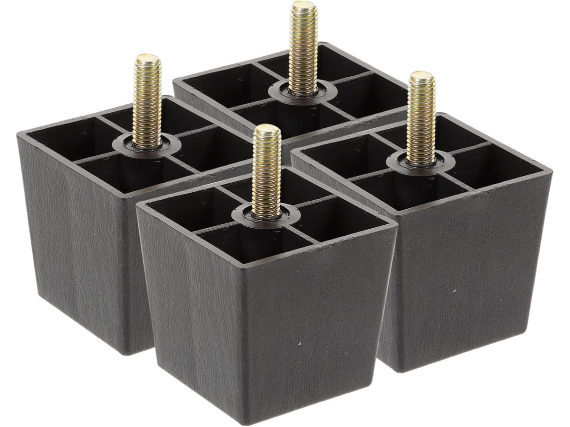 Villcase Conjunto De 4 Pés Elevados Plástico Para Móveis, Sofás, Armários, Bancos E Mesas Externas
