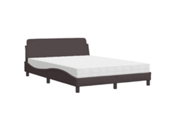 Cama com Colchão Dover 140x200 Cm Tecido Castanho escuro MAISON EXCLUSIVE