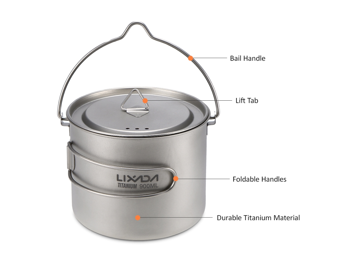 Copo Panelinha de Titânio 900ml Ultraleve Camping