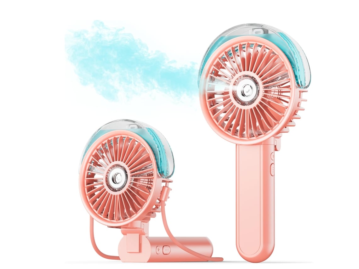 Ventilador Portátil Dobrável 180° Com Função De Névoa, 3 Velocidades, Reservatório De 30ml, Recarregável Via Usb - Para Viagens, Camping