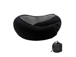 Travesseiro De Segurança Para Pescoço Em Viagens, Espuma Viscoelástica, Confortável E Respirável, Formato U Cor Preto Aquaforge