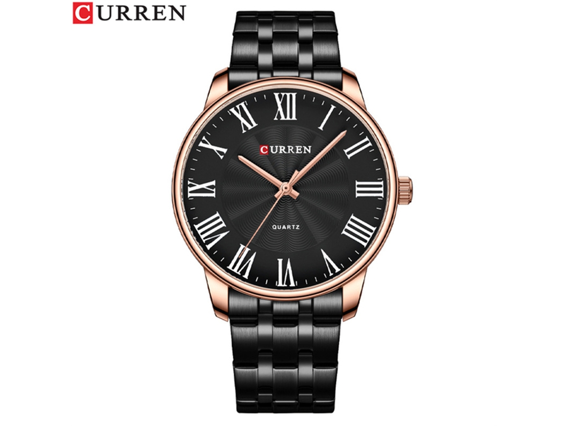 Relógio Masculino MDUG, elegante, com mostrador texturizado, movimento de quartzo, pulseira de couro, marrom escuro