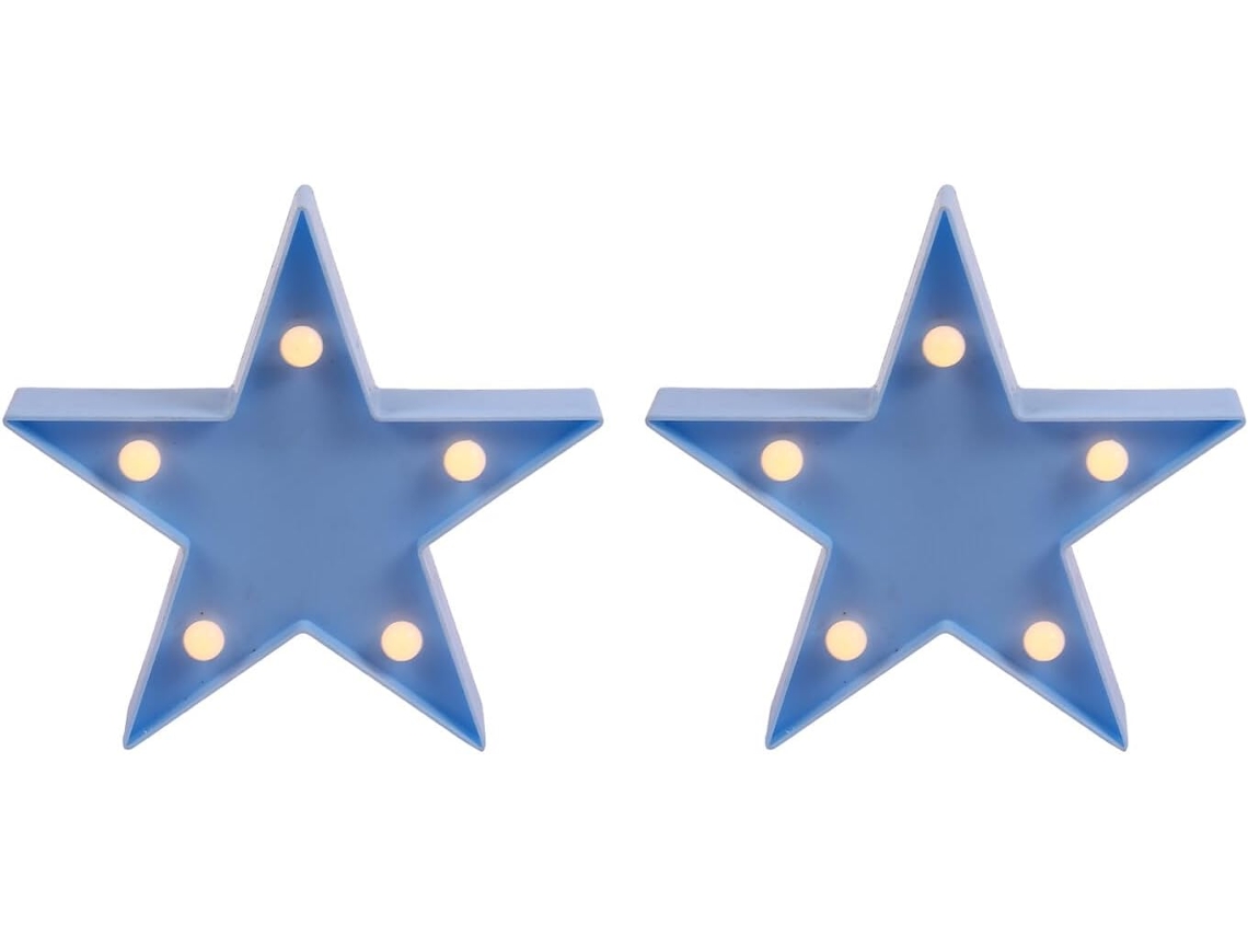 Conjunto De 2 Luminárias Noturnas Led Em Formato Estrela Amarela Da