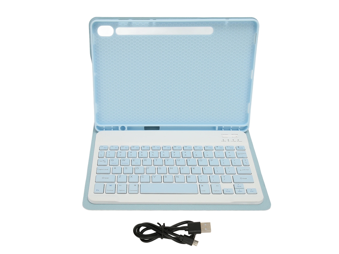 Teclado Bluetooth, Couro Pu, Azul
