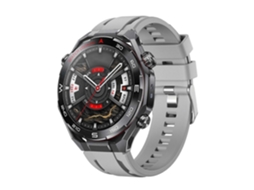 Pulseira De Silicone Prateada Com Fecho De Botão De Pressão Para Huawei Watch Ultimate 2.