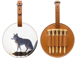 Bolsa para Tees de Golfe Wolf On The Rock, preta, fácil de transportar, S/MARCA