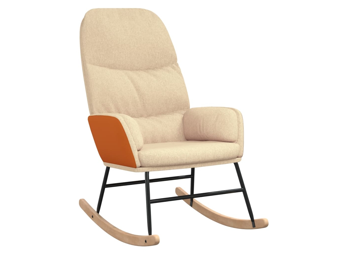 Rocking Chair, Rocking Chairs Vidaxl Creme Tecido