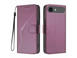 Capa De Couro Com Estampa Triangular E Cordão Para Iphone 17 Air