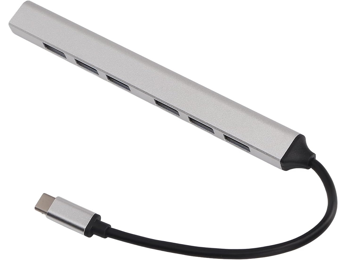 Hub Usb-c 7 Em 1, Para Usb 3.0 Multiportas, Plug And Play Com Portas,