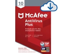 Software MCAFEE AntiVirus Plus (10 Dispositivos - 1 Ano - PC, Mac, Smartphone e Tablets - Formato Digital)