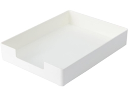 Organizador de Mesa Amosfun em Polipropileno Branco, Bandeja Arquivamento Prática e Empilhável, Armazenamento