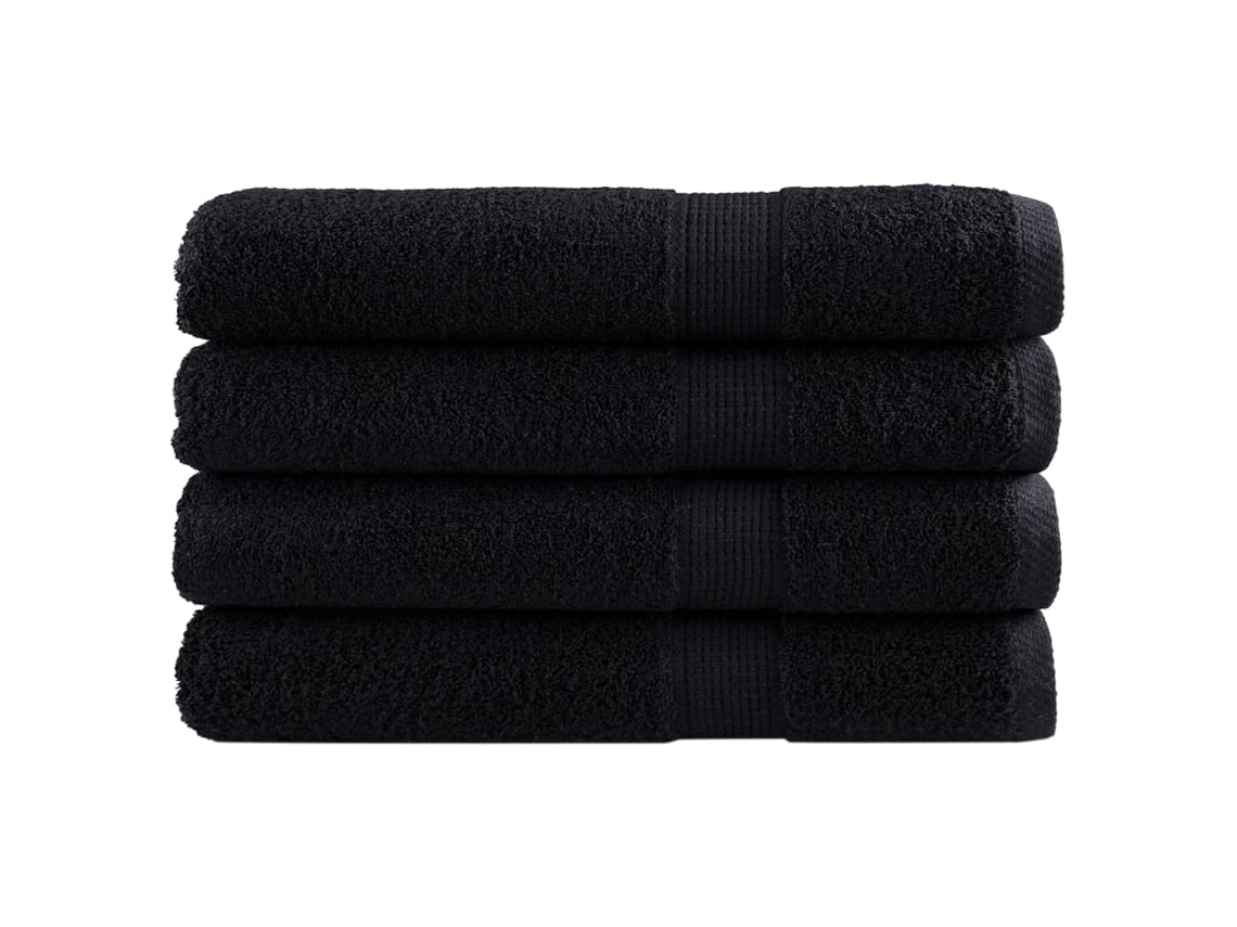 Towel, Towels Vidaxl Preto Algodão (100 X 200 Cm)