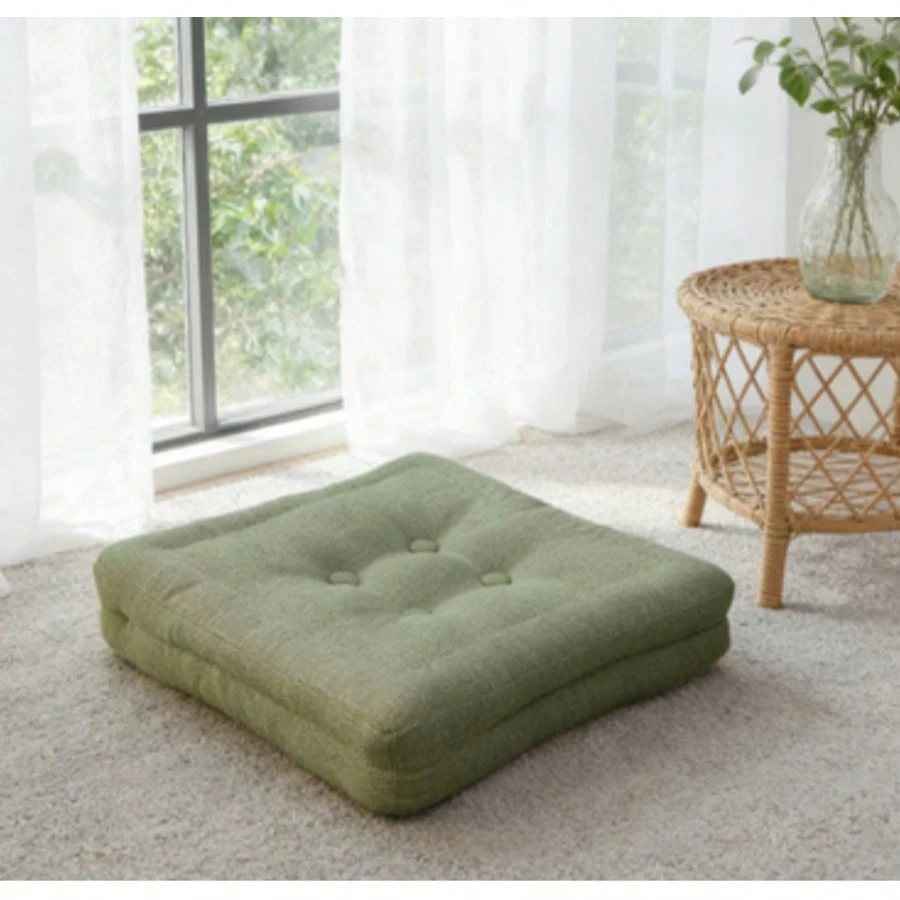 Tapete Tatame Decorativo Linho 60x60x10 Cm Almofada Piso Confortável para Interior