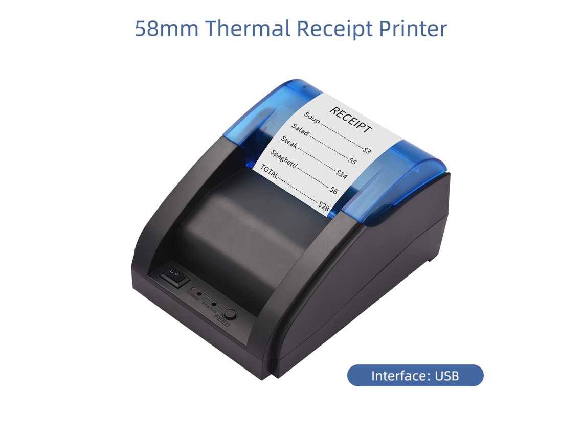 Impressora térmica USB 58mm para recibos MARCA