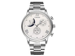 Reloj De Pulsera Analógico De Cuarzo Clásico Simple Empresarial Para Hombres Con Correa De Aleación (blanco)