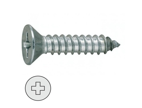Parafuso Rosca para Chapa Cabeça Plana DIN 79 Compr. 25 mm Ø 4.8 mm Caixa 250 DUVER