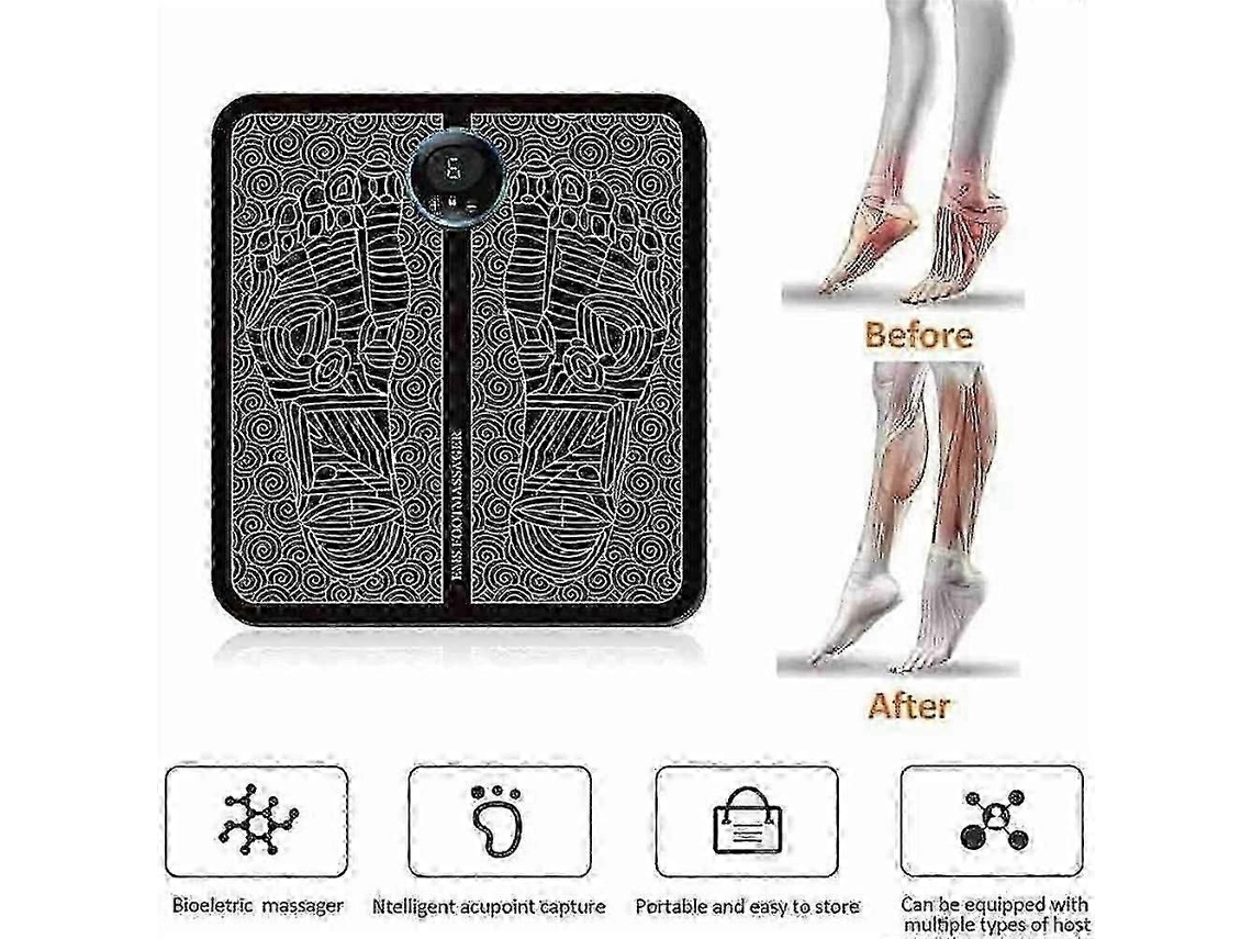 Massageador Elétrico Para Os Pés, Estimulador Muscular Eletrônico Portátil E Dobrável