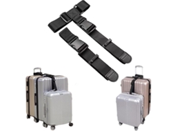 Conjunto Com 2 Unidades, Cintas Para Bagagem, Cintas Extensíveis Para Bagagem, Amarras Ajustáveis​​ Para Bagagem, Facilitam A Viagem, Preto