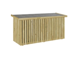 Conjunto 1 Caixa De Armazenamento Vidaxl Castanho Madeira De Pinho Impregnada (119 X 44 X 58,5 Cm)