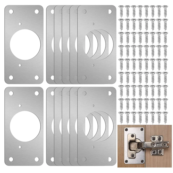 Placa De Reparo De Dobradiça 90x50mm, Pacote Com 10 Unidades