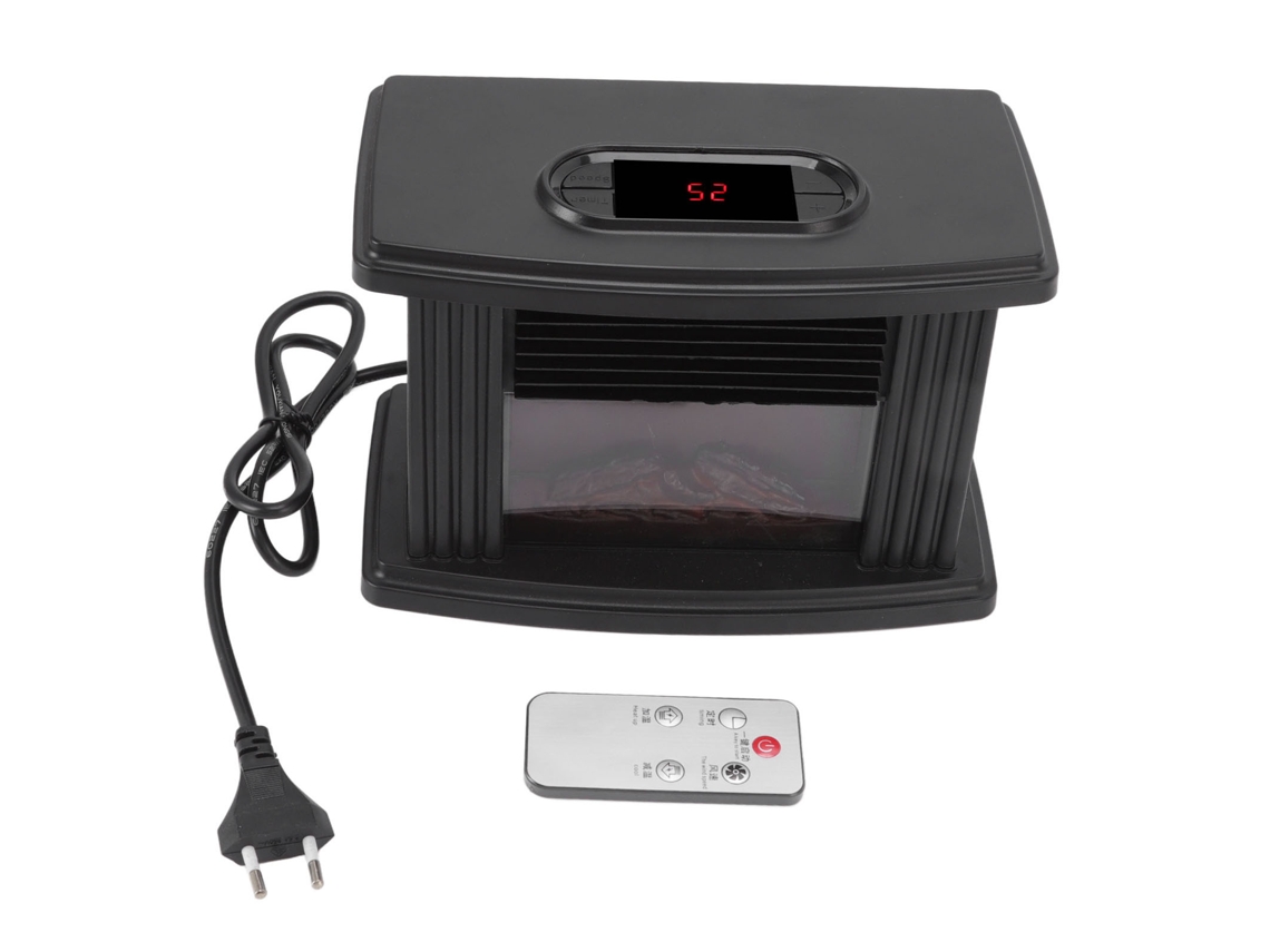 Aquecedor de lareira elétrica portátil 1000w mesa com controle remoto ajuste ângulo seguro S/MARCA