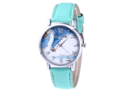 Relógio de Pulso de Quartzo para Homem e Mulher com Mostrador Redondo Elegante (menta)