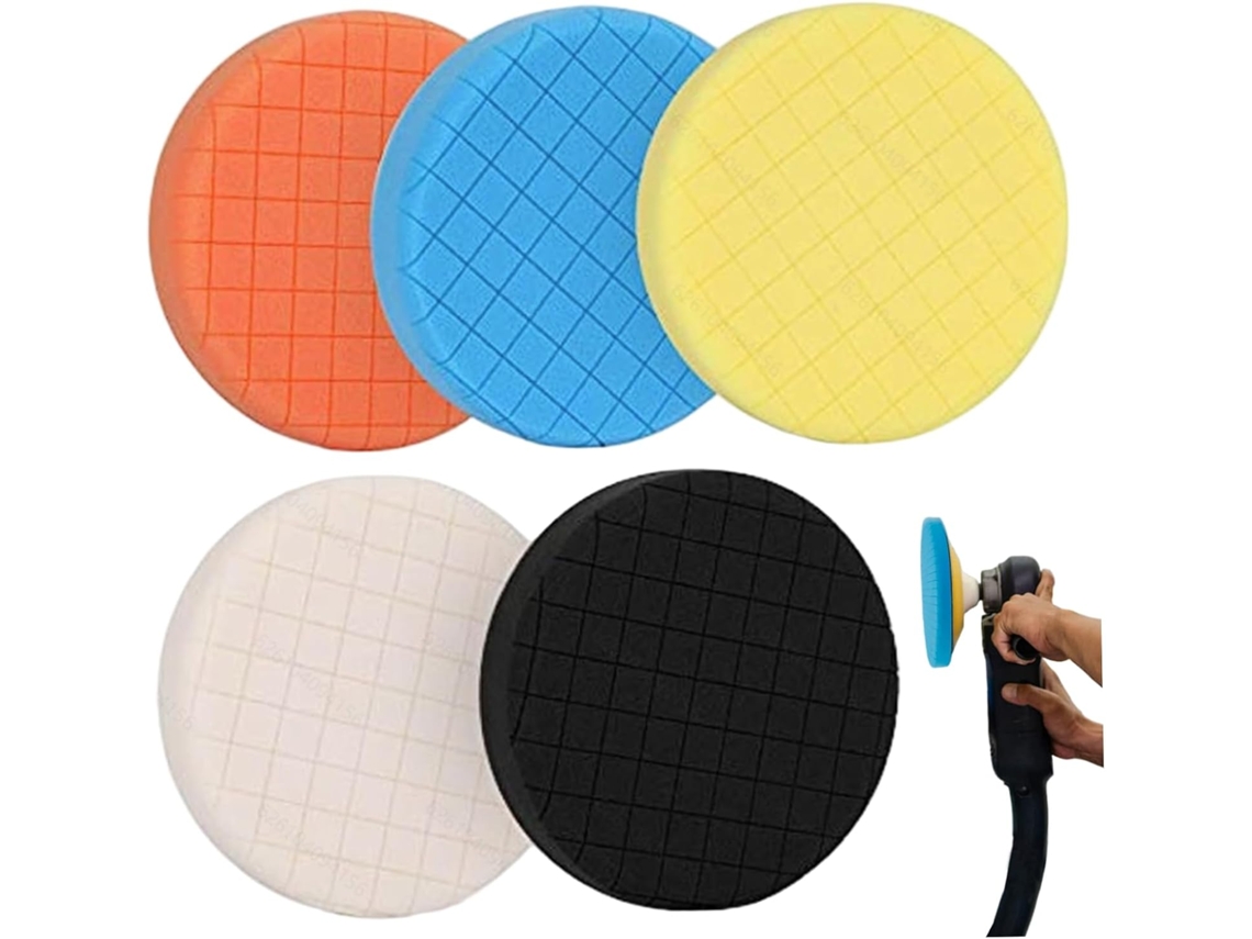 Conjunto De 5 Discos Polimento. Lã Para Polimento Em Cores, 15 Cm (6