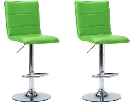 Cadeiras de bar 2 pcs couro artificial verde