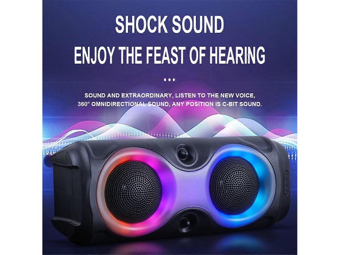 Alto Falante Bluetooth Portátil Com Subwoofer E Rgb Fm/aux Olysi Shop