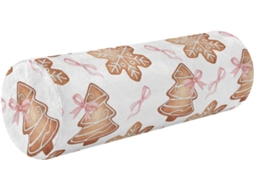 Almofada Cilíndrica Redonda Frodotgv com Capa Removível e Lavável para Dormir Aliviar Dores Branca Rosa