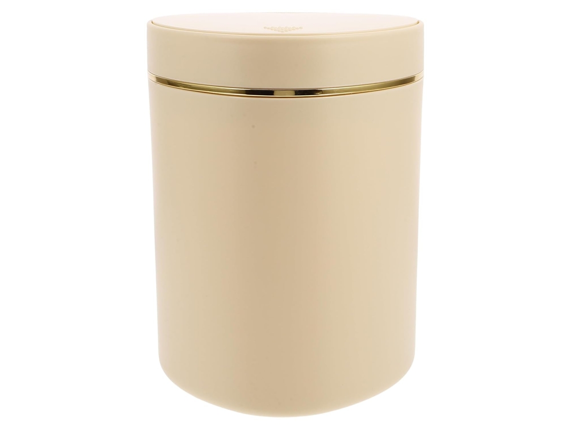 Mini Lixeira De Mesa Com Tampa A Pressão, Plástico Amarillo