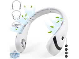 Ventilador De Pescoço Portátil, 5000mah, 3 Ajustes Velocidade, Resfriamento 360°, Portátil Usb, Dobrável, Sem Lâminas, Recarregável, Pescoço Slowmoose