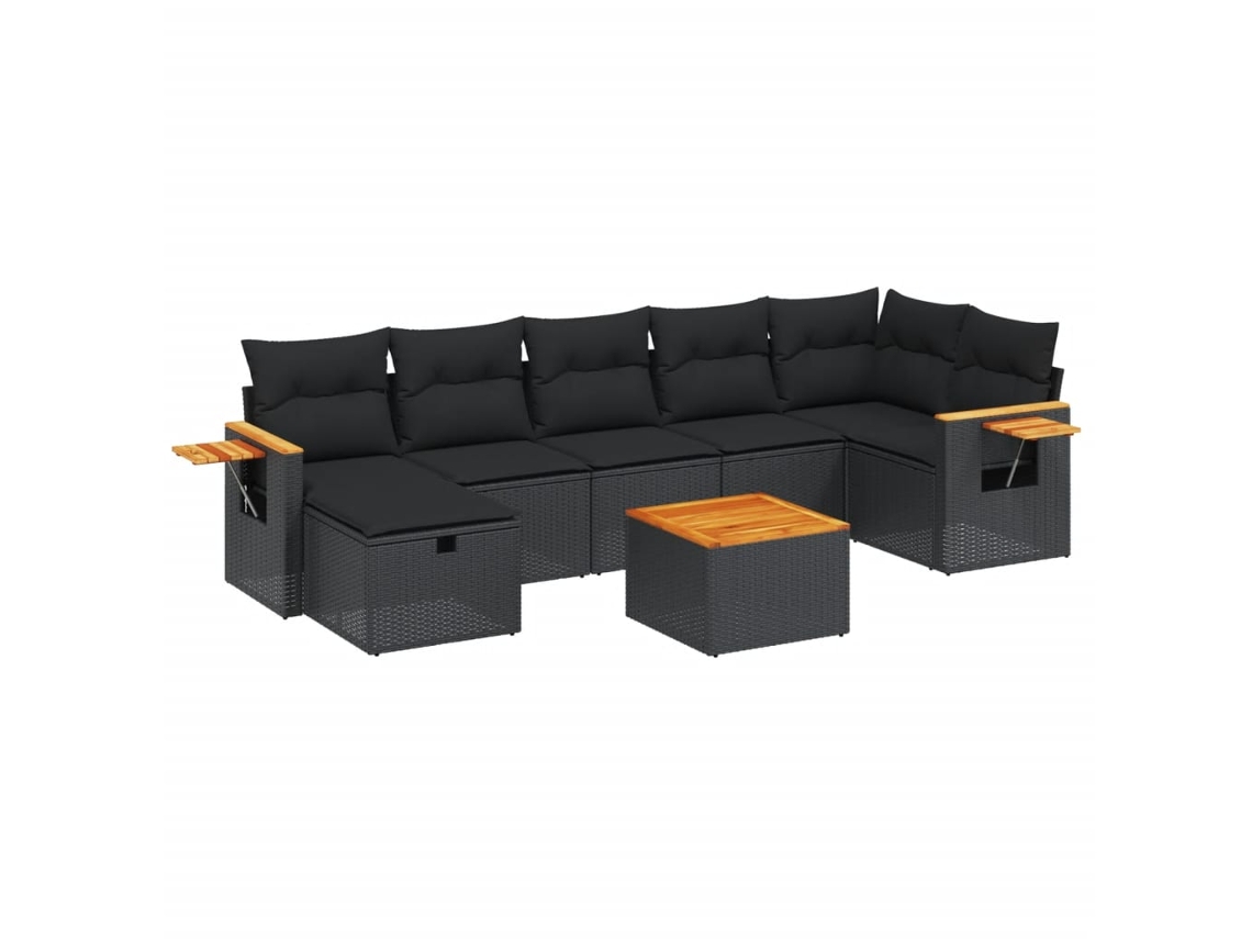 Garden Sofa Set, Garden Sofa Sets Vidaxl Preto Rattan / Vime (n/a)