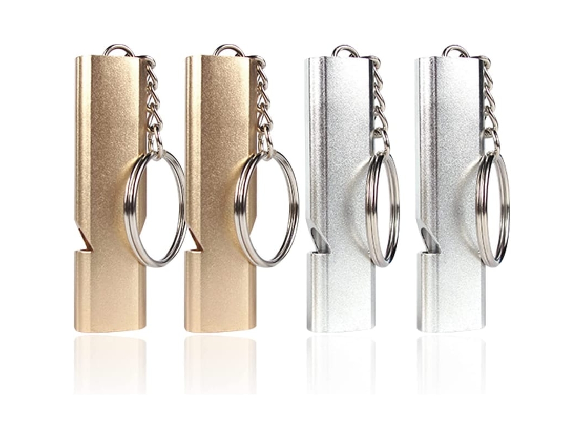 Apito De Emergência, 4 Peças Apito De Metal Para Sobrevivência Em Boating Camping Hiking Caça Treinamento De Cães (prata E Ouro)