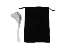 Bastão de crioterapia Gua Sha em aço inoxidável com globo de gelo para cuidados faciais e oculares.