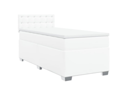 Cama com Molas Couro Artificial Branco MAISON EXCLUSIVE 100x200 cm