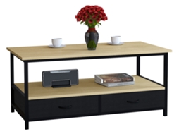 Mesa De Centro Em Metal E Madeira Flonila Vcm