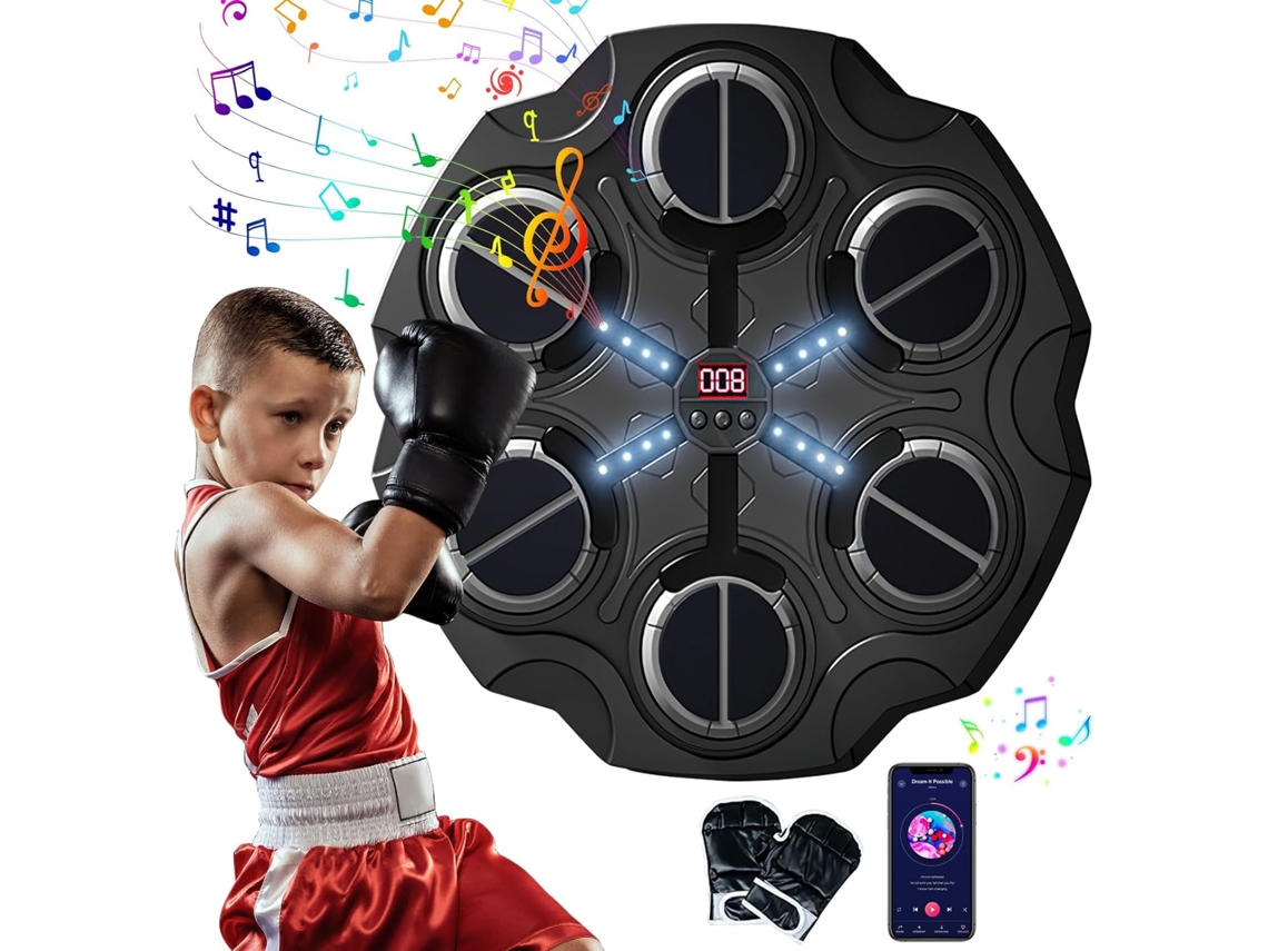 Nova Máquina De Boxe Musical Bluetooth 9contagem Regressiva Rápidaincluindo Luvas De Boxe Para Adultos E Crianças Zeuxo