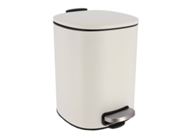 5L Quadrado De Lata De Lixo Com Um Freio De Pedal Branco TENDANCE