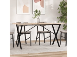 Vidaxl Mesa De Jantar Estrutura Em X 160x80x75cm Pinho E Aço